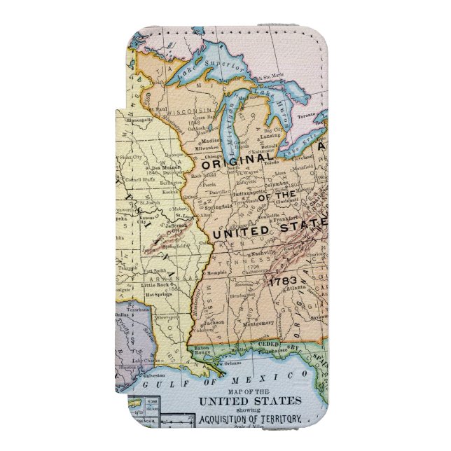 Karta: US Utvidgning, 1905 Incipio iPhone Wallet Skal (Folio Framsidan)