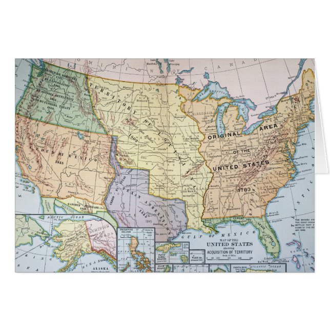 Karta: US Utvidgning, 1905 OBS Kort (Framsidan Horizontal)