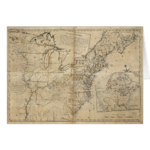 KARTA: USA, 1783 HÄLSNINGSKORT