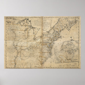 KARTA: USA, 1783 POSTER