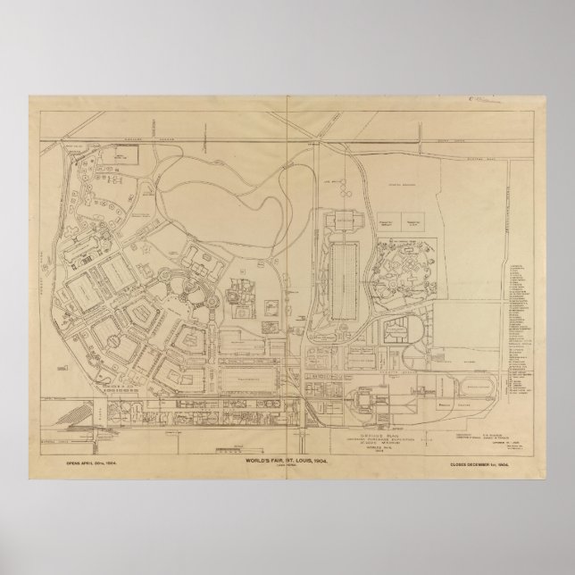 Karta vid 1904 års världsmässa i St. Louis, Missou Poster (Framsidan)