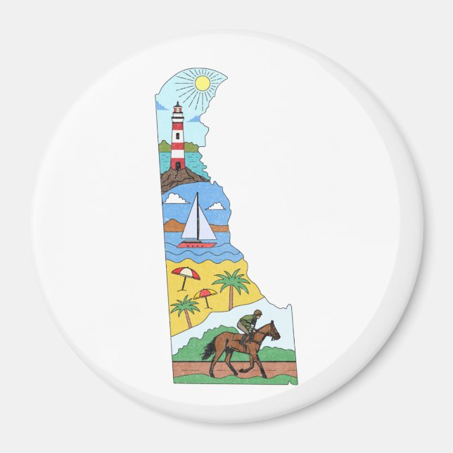 Karta vid Delaware Sea Beach National Parker Magnet (Framsidan)