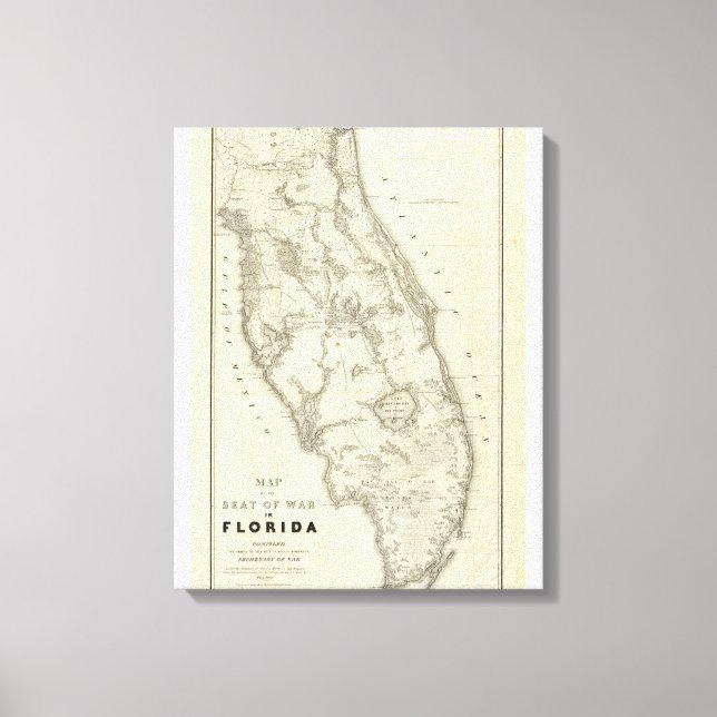 Karta vid Krig i Florida Canvastryck (Framsida)