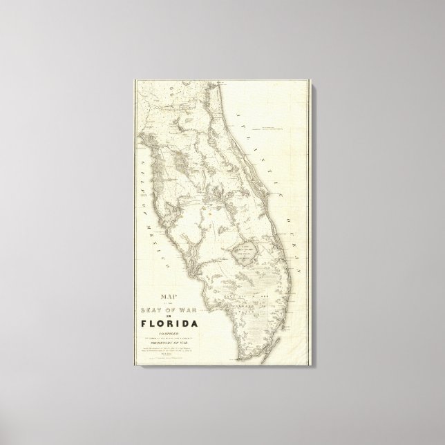 Karta vid Krig i Florida Canvastryck (Framsida)