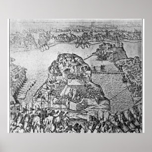 Karta vid Maltas belägring 1565 Poster
