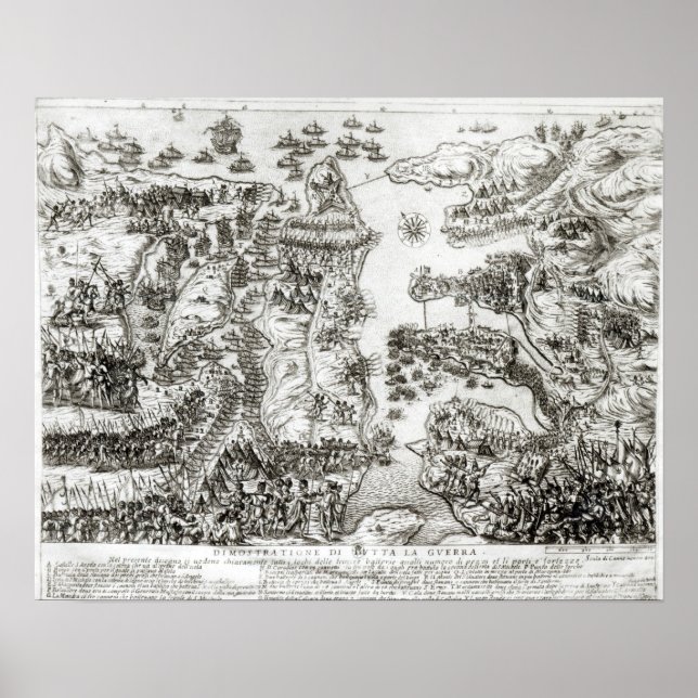 Karta vid Maltas belägring 1565 Poster (Framsidan)