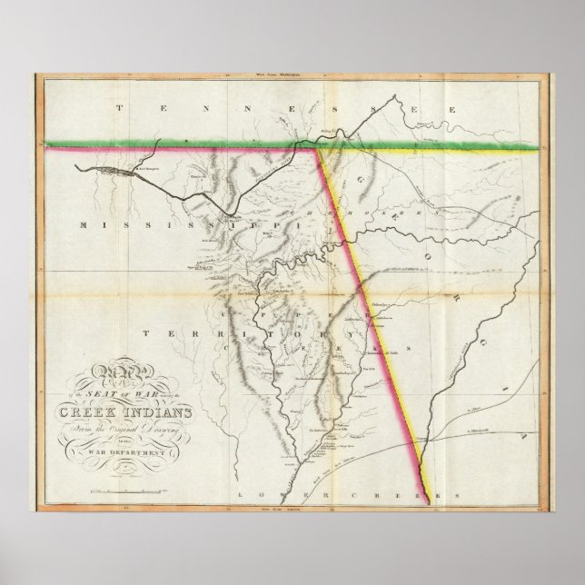 Karta vid sätet Krig mellan indianer i Bäck Poster (Framsidan)