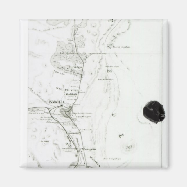 Karta vid Suezkanalen, 1869 Magnet (Framsidan)