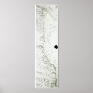 Karta vid Suezkanalen, 1869 Poster