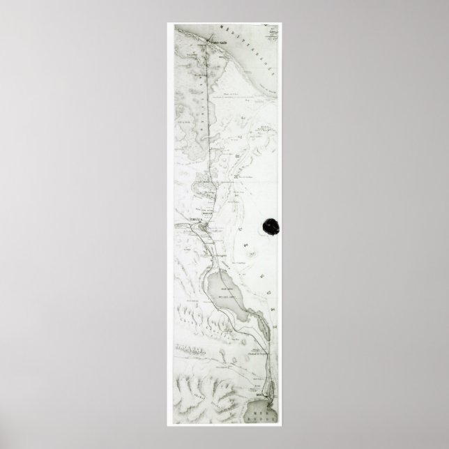 Karta vid Suezkanalen, 1869 Poster (Framsidan)