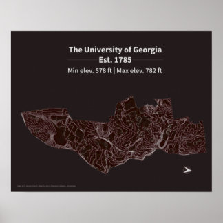 Karta vid Universiteten i Georgia campus Poster