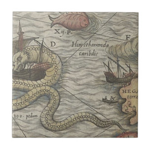 Kartamonster/havsorm Kakelplatta
