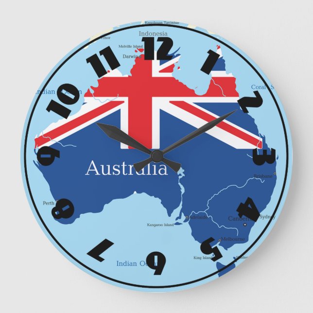 Kartan av Australien tar tid på Stor Klocka (Front)