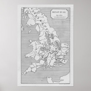 Kartan av Britannien producerade vid Stanfords Poster