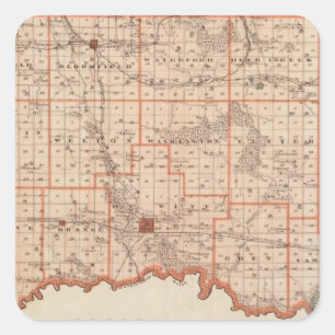 Kartan av Clinton County, påstår av Iowa Fyrkantigt Klistermärke