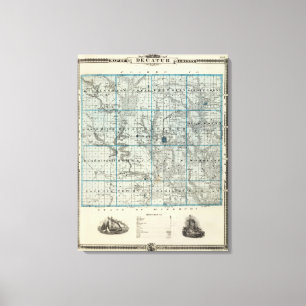 Kartan av Decatur County, påstår av Iowa Canvastryck