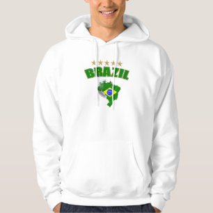 Kartan av den hooded Brasilien för Brasilien Tröja Med Luva