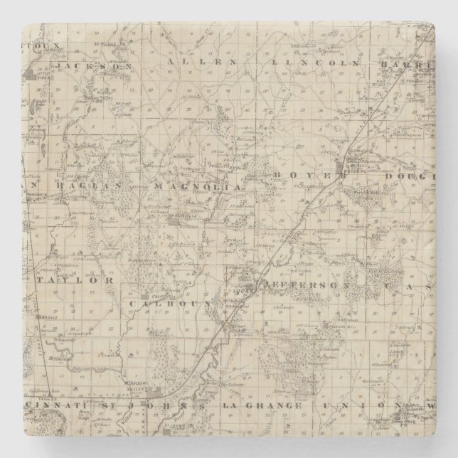 Kartan av Harrison County, påstår av Iowa Underlägg Sten (Framsidan)