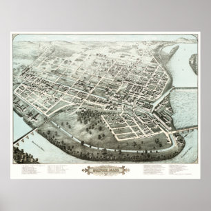 Kartan av Holyoke, samlas från 1877 Poster