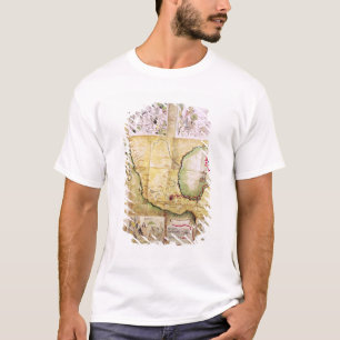 Kartan av rutten följde vid Hernando Cortes Tee Shirt
