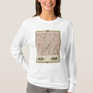Kartan av Taylor County, påstår av Iowa T Shirt