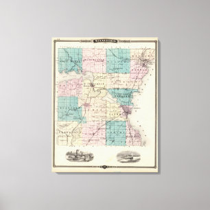 Kartan av Winnebago County, påstår av Wisconsin Canvastryck