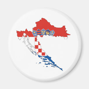 kartan för den croatia landflagga formar magnet