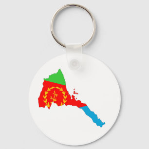 Kartan för den Eritrea landflagga formar Nyckelring