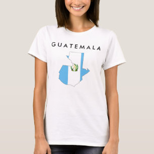 kartan för den guatemala landflagga formar tee shirt