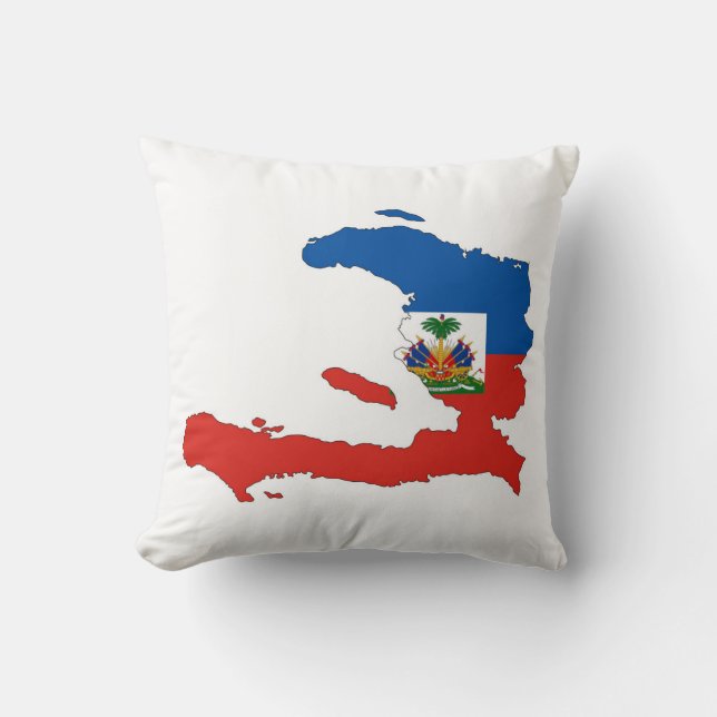 kartan för den haiti landflagga formar symbol kudde (Framsida)