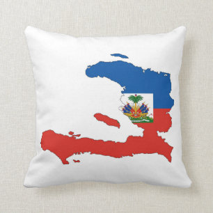 kartan för den haiti landflagga formar symbol kudde