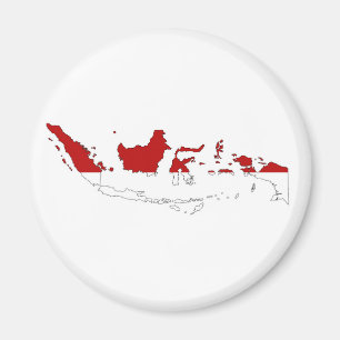 Kartan för den Indonesien landflagga formar Magnet