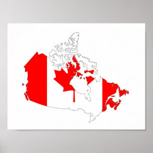 kartan för den Kanada landflagga formar Poster