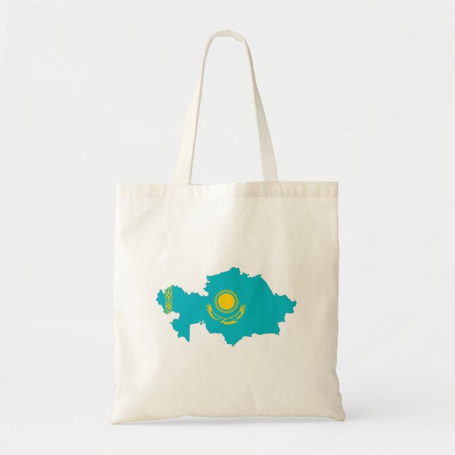 kartan för den kazakhstan landflagga formar symbol tygkasse (Framsidan)