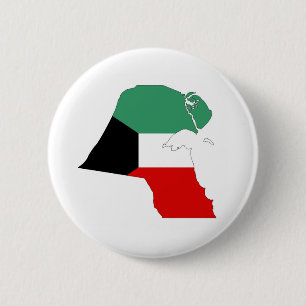 kartan för den kuwait landflagga formar knapp