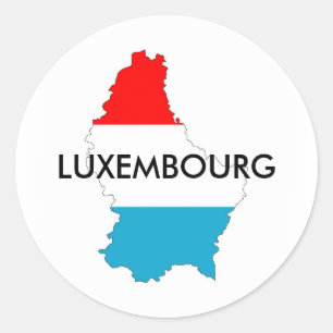 kartan för den luxembourg landflagga formar runt klistermärke