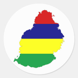 kartan för den mauritius landflagga formar symbol runt klistermärke