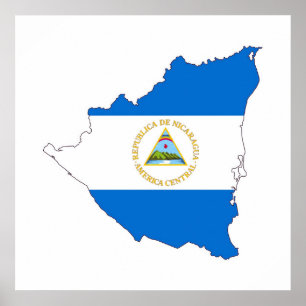 kartan för den nicaragua landflagga formar symbol poster