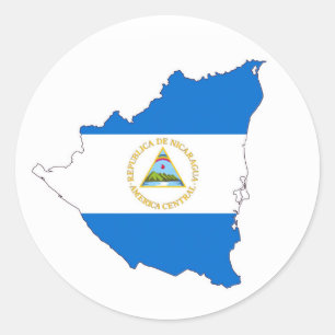 kartan för den nicaragua landflagga formar symbol runt klistermärke
