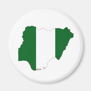 kartan för den nigeria landflagga formar symbol magnet