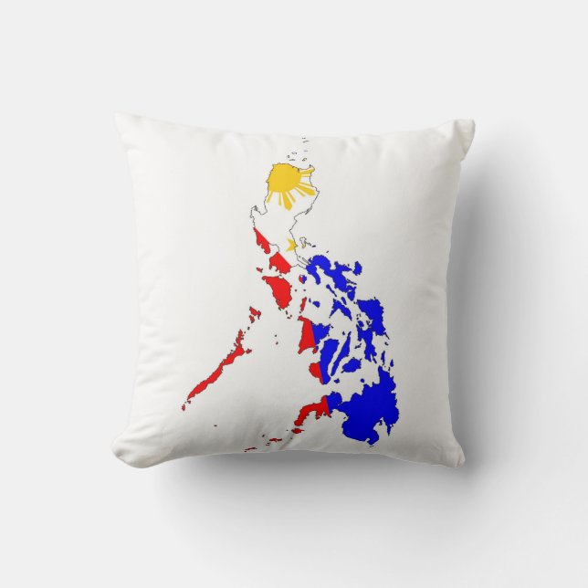 kartan för den philippines landflagga formar kudde (Framsida)