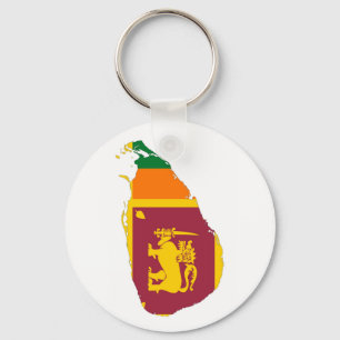 kartan för den Sri Lanka landflagga formar Nyckelring