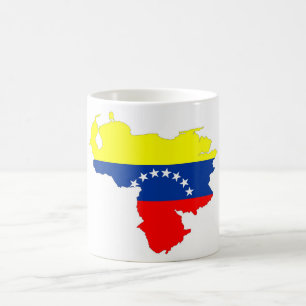 kartan för den venezuela landflagga formar symbol kaffemugg