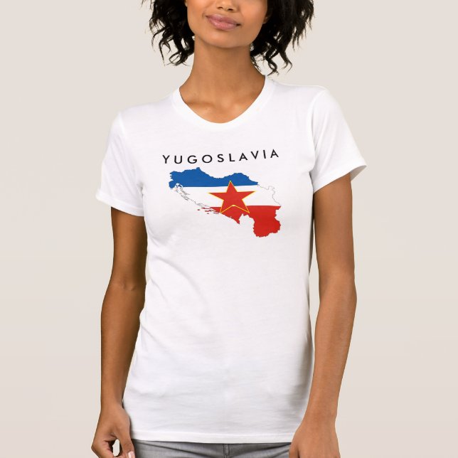 kartan för den yugoslavia landflagga formar tröja (Framsida)