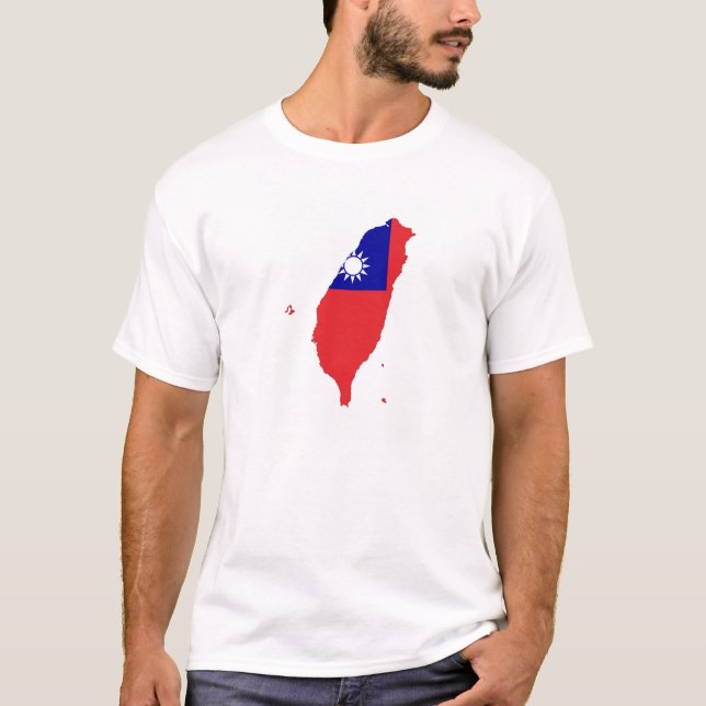 kartan för flagga för taiwan chinaland formar tee shirt (Framsida)