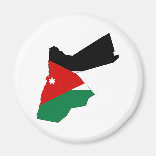 Kartan för Jordanienlandflagga formar silhouetten Magnet