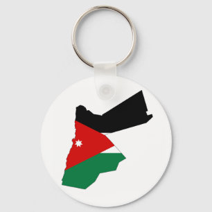 Kartan för Jordanienlandflagga formar silhouetten Nyckelring