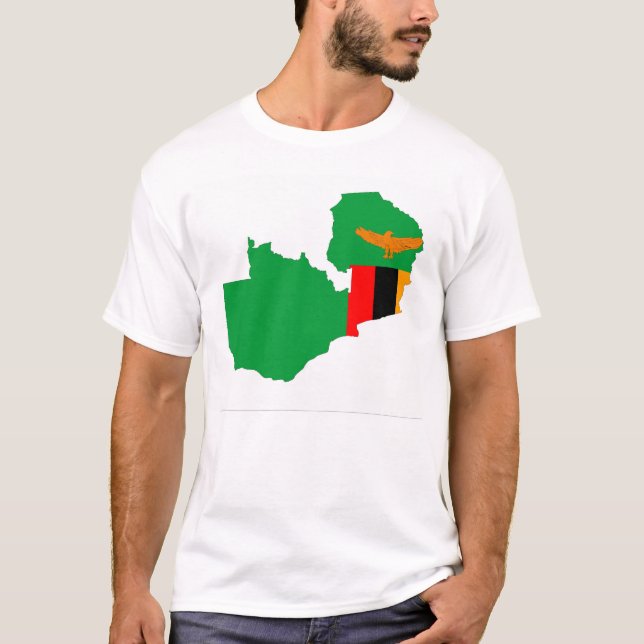 kartan för zambialandflagga formar symbol t-shirt (Framsida)