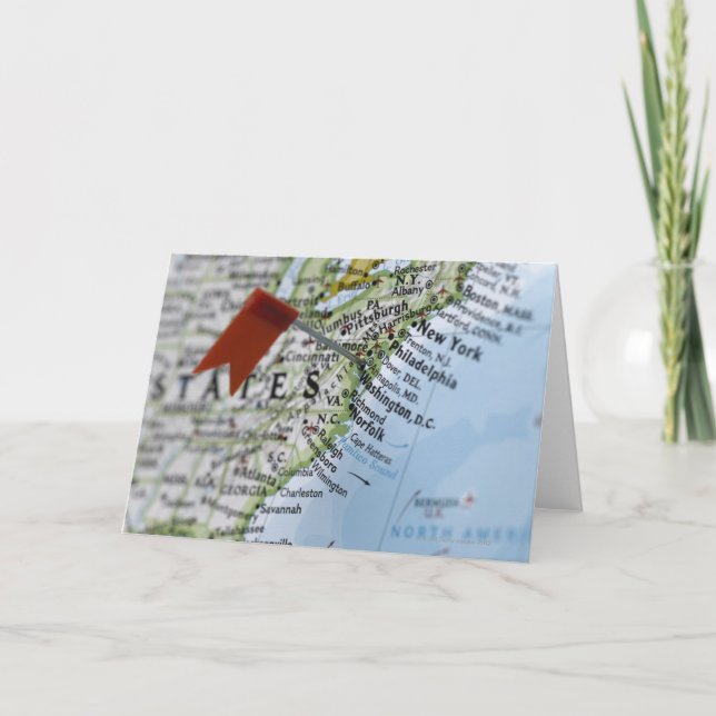 Kartan klämmer fast förlagt på Washington, D.C. på Kort (Framsida)
