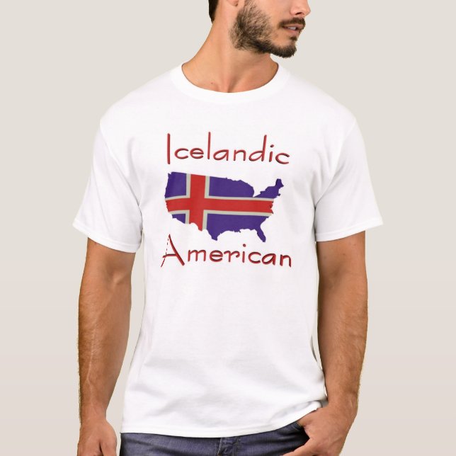 KartaT-tröja för isländska American/USA Tee Shirt (Framsida)